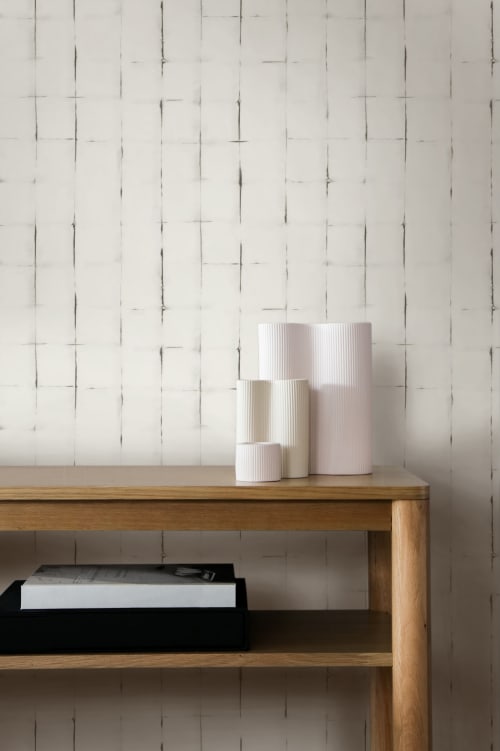 Trace Grid Wallpaper in Grey | Wall Treatments by Eso Studio Wallpaper & Textiles