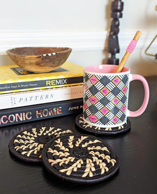 Pink Green African Pattern Coffee Mug | Drinkware by Reflektion Design