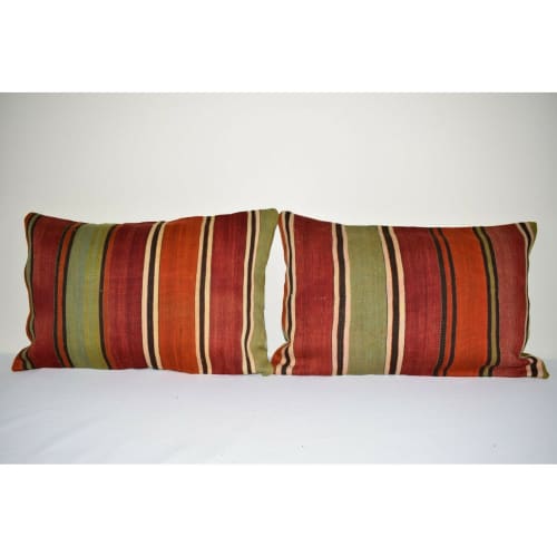 16" X 24"  Wool Bed Pillow Case, Handwoven Wool Long Bed | Linens & Bedding by Vintage Pillows Store