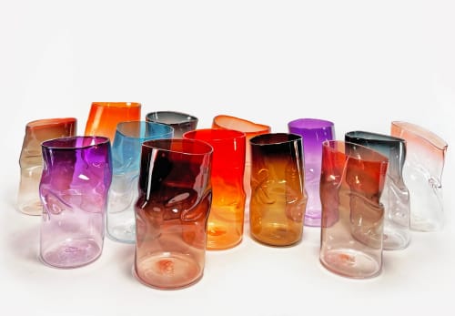 Slumped Vase Petite Ombre | Decorative Objects by Esque Studio