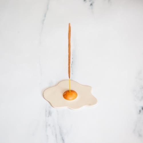 Sunny Side Up Egg Incense Holder | Decorative Objects by Melike Carr