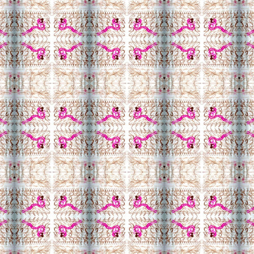 Italic, Fawn & Fuchsia | Fabric in Linens & Bedding by Philomela Textiles & Wallpaper