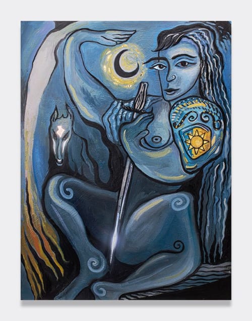 Joan | Oil And Acrylic Painting in Paintings by Shawn Button