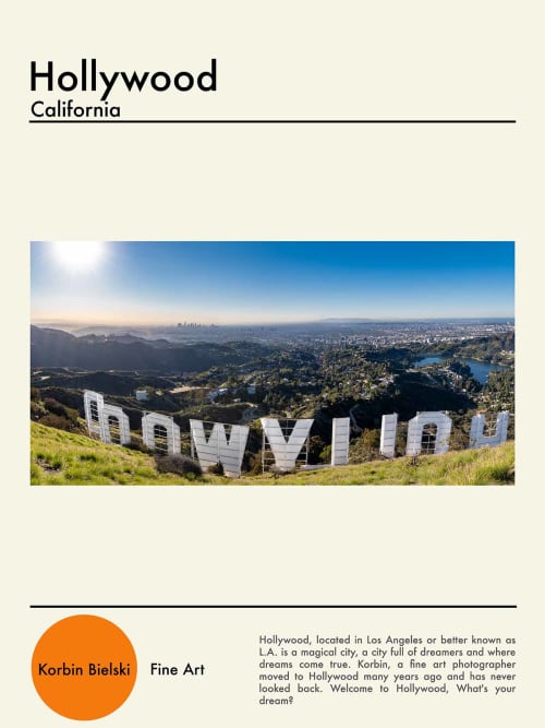 Hollywood- Art Poster | Photography by Korbin Bielski Fine Art Photography