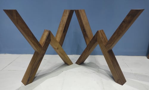 Walnut Wooden Table Legs, Walnut Tree Legs, Dining Table | Tables by LuxuryEpoxyFurniture