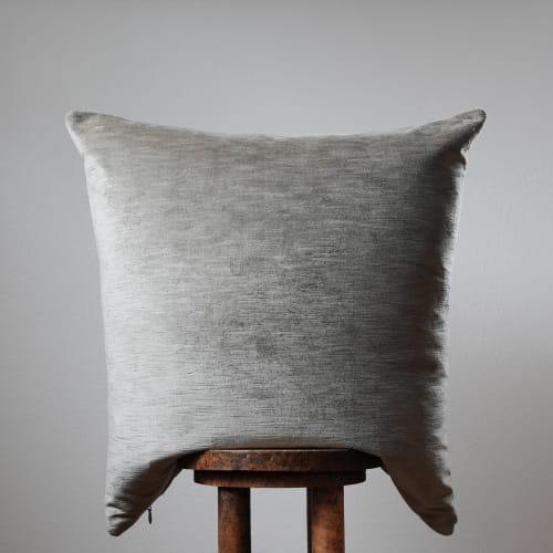 Beige Linen Velvet with Striations Pillow Set of 3 - 26x26 | Pillows by Vantage Design