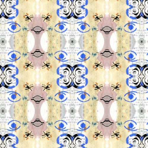 Chirography, Yellow | Linens & Bedding by Philomela Textiles & Wallpaper