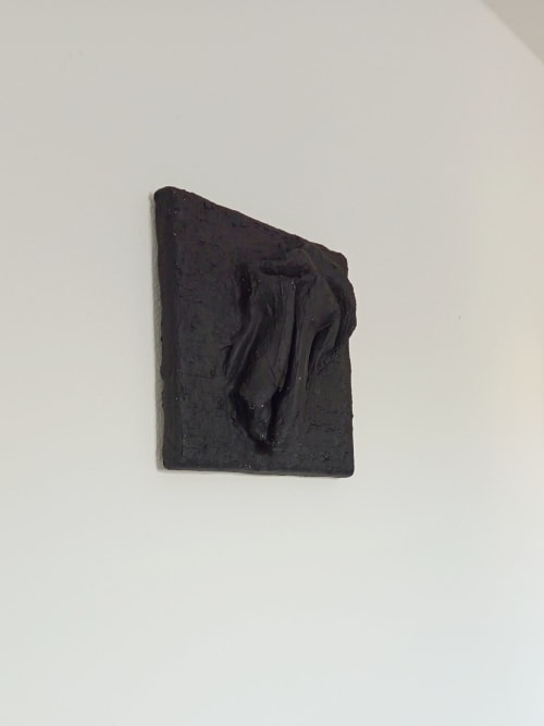 Comfort Zone Mini #06 — Strukturbild Schwarz | Wall Sculpture in Wall Hangings by Reyku