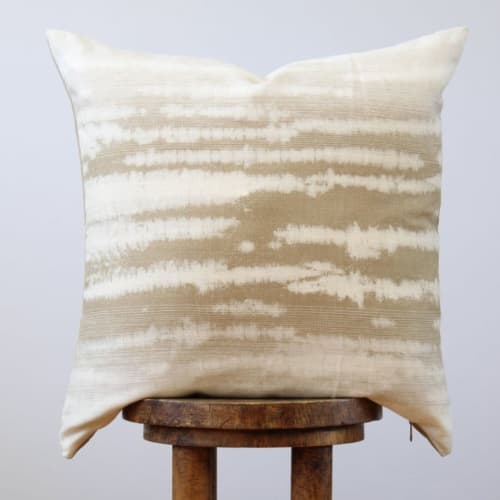 Tie Dye Linen with Vintage Army Fabric 20x20 | Pillow in Pillows by Vantage Design