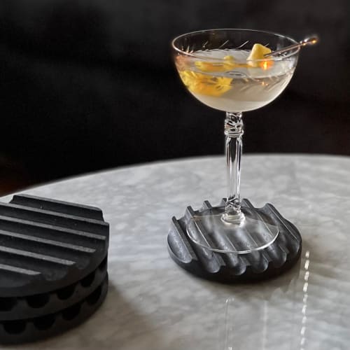 Black Terrazzo Coaster Set | Tableware by Pretti.Cool