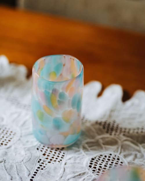 Glass Blown Little Fluffy Clouds Drinking Glass | Drinkware by Maria Ida Designs