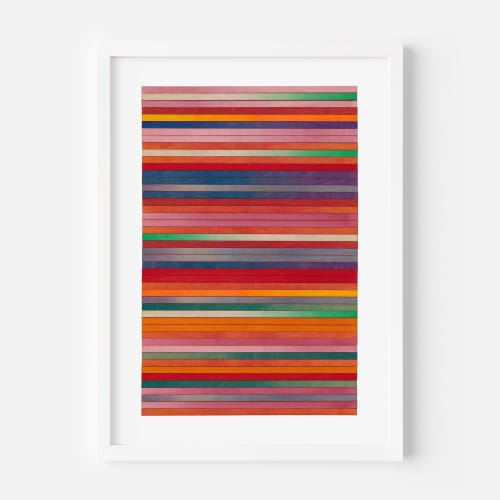 Orange Red Stripe Colour Study Print | Prints in Paintings by Amelia Coward