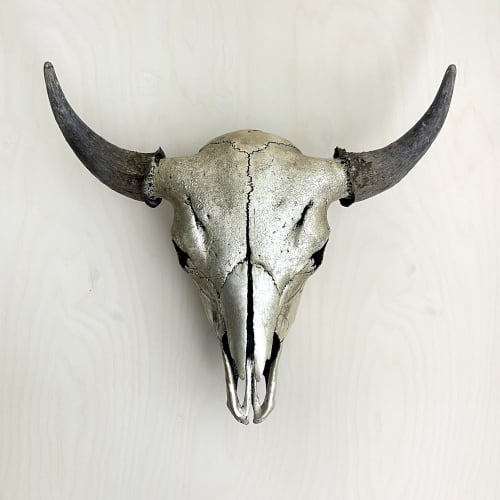 Bison Skull - Gilded | Wall Sculpture in Wall Hangings by Farmhaus + Co.