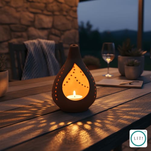 Drova Handmade Terracotta Tealight Holder (Pack of 2) | Decorative Objects by Lit L