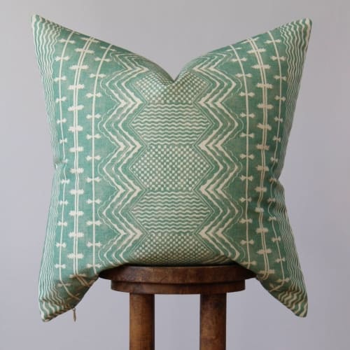Spring Green Pattern Pillow 24x24 | Pillows by Vantage Design