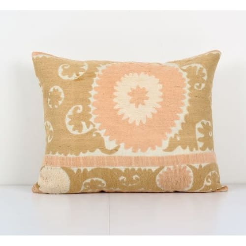 Suzani Ethnic Lumbar Pillow Case Fashioned from a Mid-20th C | Pillows by Vintage Pillows Store