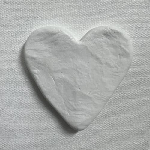 White Heart 4" x 4" | Paintings by Emeline Tate