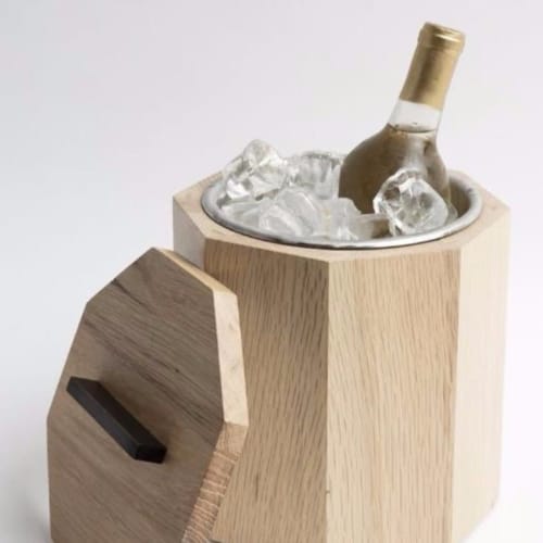 Unique Wooden Ice Bucket in White Oak | Drinkware by Alabama Sawyer