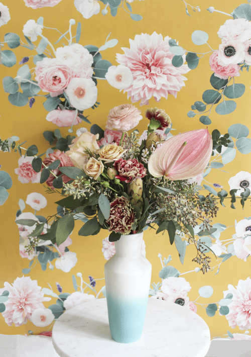 Sunrise Floral Removable Fabric Wallpaper - Peel and Stick! | Wallpaper by Samantha Santana Wallpaper & Home