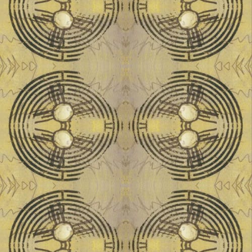 Labyrinth, Wax | Fabric in Linens & Bedding by Philomela Textiles & Wallpaper