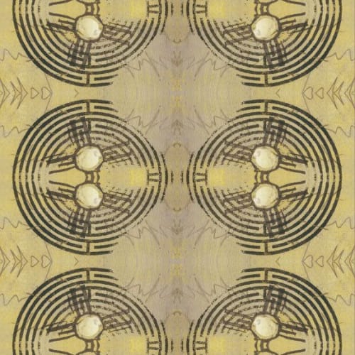 Labyrinth, Wax | Fabric in Linens & Bedding by Philomela Textiles & Wallpaper