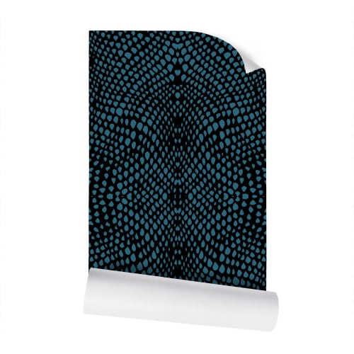 AEON Snake Skin Black Blue Green Wallpaper x Sean Martorana | Wall Treatments by Sean Martorana