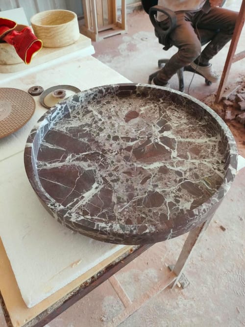 Rosso Levanto Marble Bowl | Water Fixtures by AYMARBLEDESIGN LLC