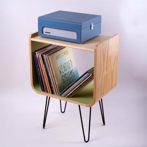 Modern End Table with Hairpin Legs: Colorful Bedside Nightstand | Tables by Spacecraft Furnishing