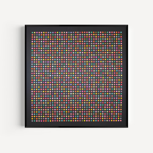 1600 Painted Dot Collage on Black | Paintings by Amelia Coward