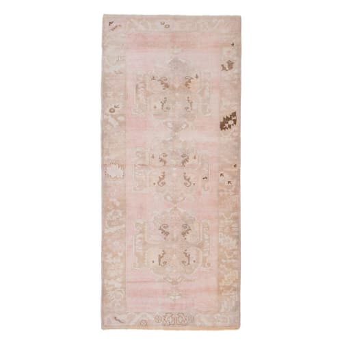 Antique Colored Karapinar Handwoven Large Entryway Carpet | Rugs by Vintage Pillows Store