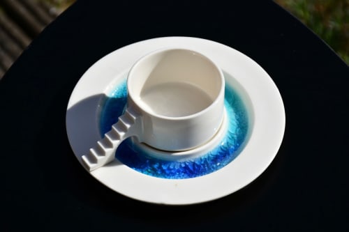 CASTLE COFFEE SET (blue glass moat) | Drinkware by 4AM Product Design