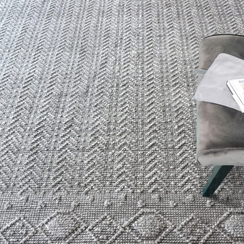 Taupe Hand Woven PET Textured Geometric Area Rug | Rugs by Swiflo