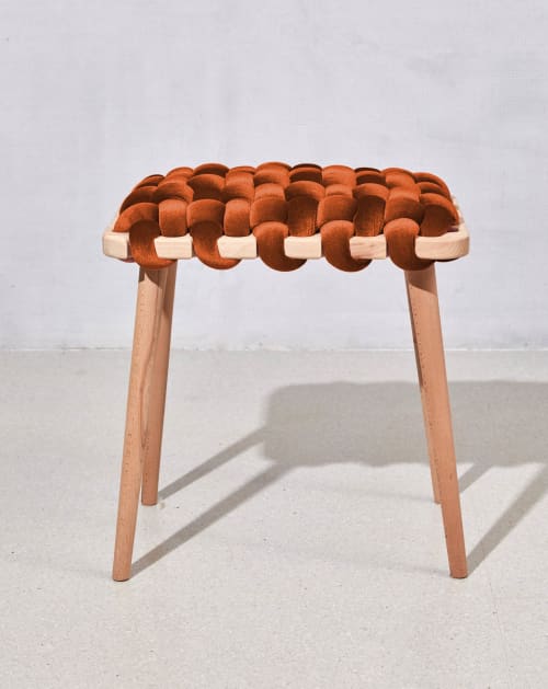 Copper Velvet Woven Stool | Chairs by Knots Studio