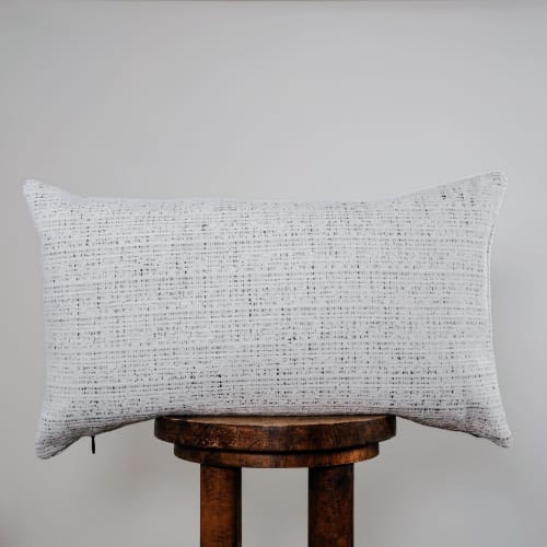 Cream with Shades of Grey Woven Lumbar 14x24 | Pillows by Vantage Design