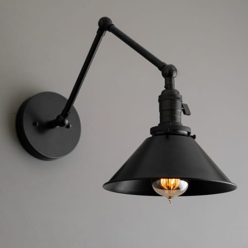 Black Shade Light - Adjustable Sconce - Model No. 7164 | Sconces by Peared Creation