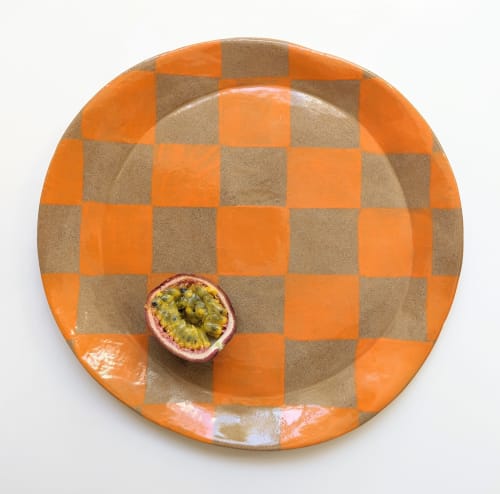 Orange Check Serving Platter | Serveware by Rosie Gore