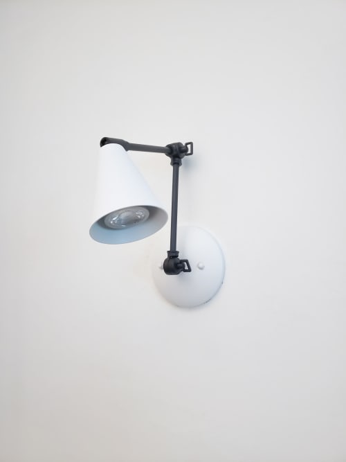 Black & White Adjustable Wall Light - Articulated Industrial | Sconces by Retro Steam Works