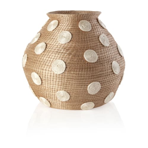 spotted small bulbous vase flax | Vases & Vessels by Charlie Sprout