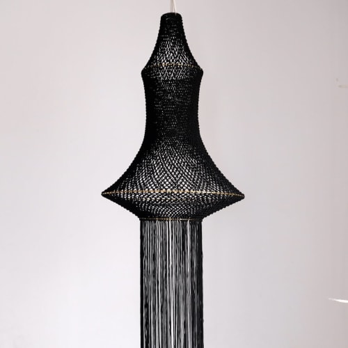 Samira Macrame Lamp - Black | Pendants by Hamimi