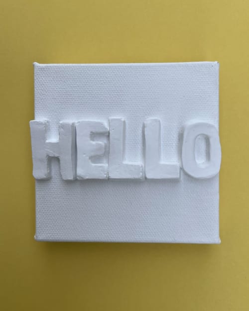 Hello 4" x 4" | Mixed Media in Paintings by Emeline Tate