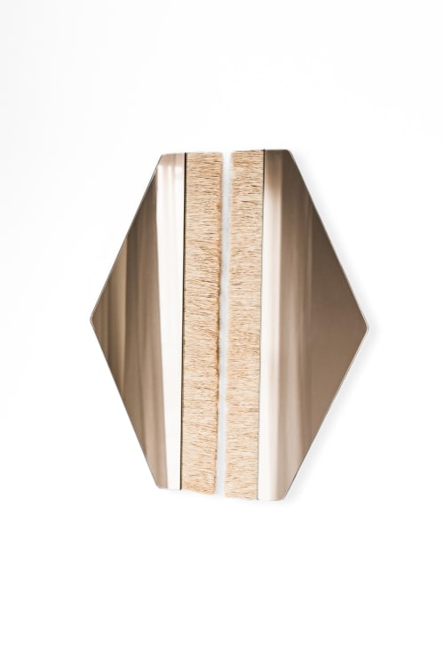 "Aria Raffia" Bronze Diamond Reflected Set-Standard Set Mirr | Mirror in Decorative Objects by Candice Luter Art & Interiors