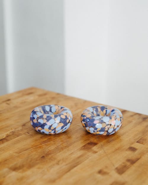 Glass Blown Icy Coral Bubble Bowl | Decorative Bowl in Decorative Objects by Maria Ida Designs