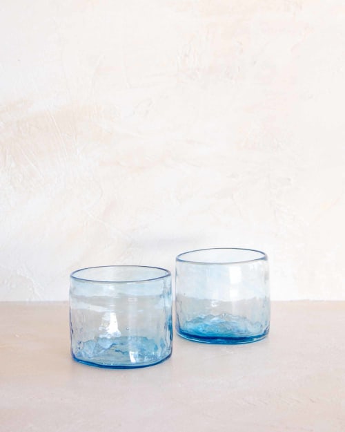 Xaquixe Small Tumbler - Turquoise (set of 2) | Glass in Drinkware by MINNA