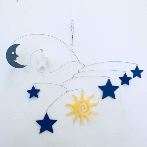 Baby Mobile Art Sun Moon and Stars | Wall Sculpture in Wall Hangings by Skysetter Designs