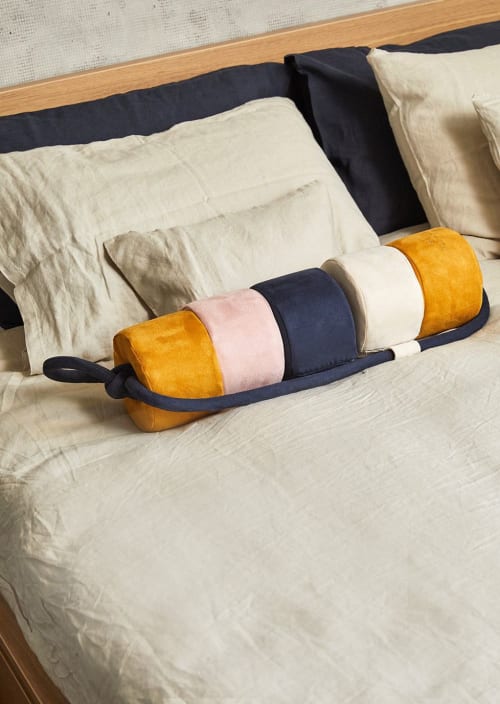 Fisherman's Buoy in Yellow, Cream, Blue and Pink. | Cushion in Pillows by Knots Studio