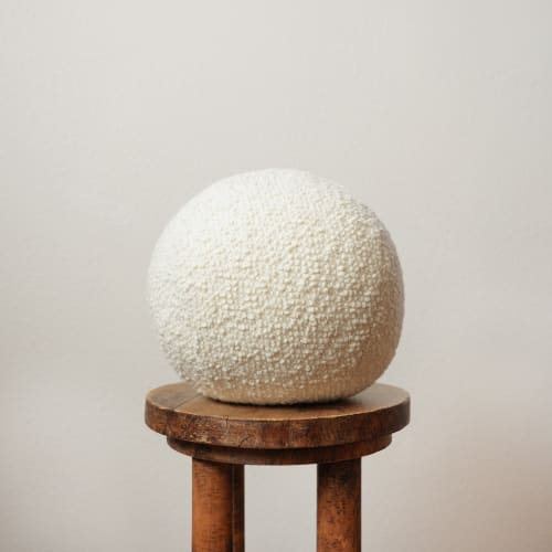 Off-White Nubby 10" Ball Pillow | Pillows by Vantage Design