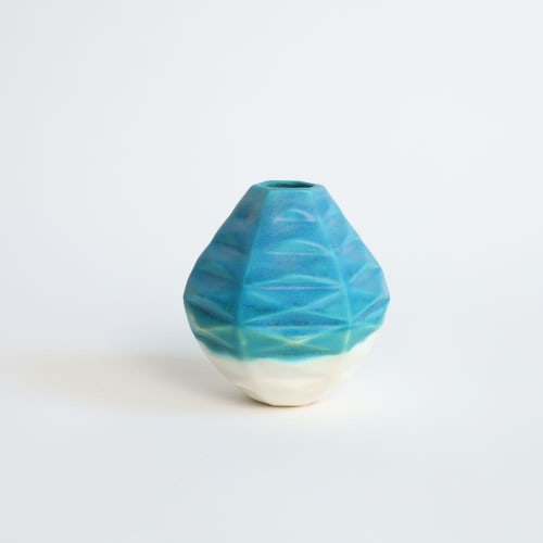 Mini Hex in Mediterranean Sea | Vase in Vases & Vessels by by Alejandra Design