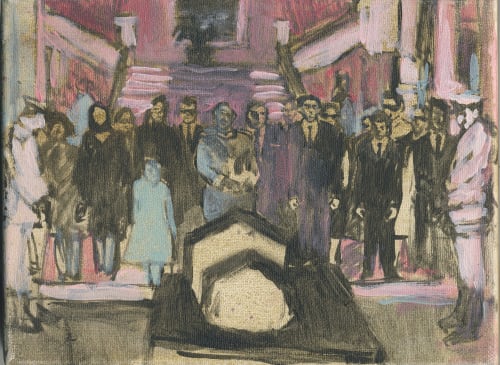 The Shah of Iran in Dusty Rose | Oil And Acrylic Painting in Paintings by Eric Farache Artist