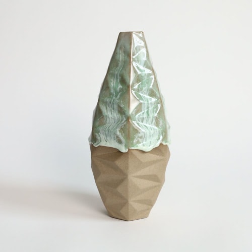 Oblique Slender in Coral Green | Vase in Vases & Vessels by by Alejandra Design