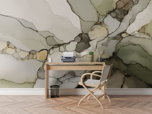 Green Earth — Abstract Luxury Wallpaper Mural | Wall Treatments by ELLE WALLS